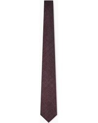 Emporio Armani - Pure Silk Tie With Jacquard Motif - Lyst