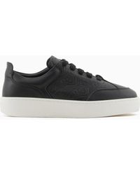 Emporio Armani - Sneaker Aus Leder Mit Hirsch-Print Und Monogramm-Detail - Lyst