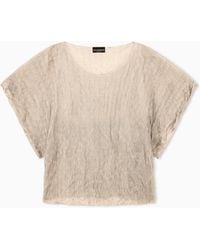 Emporio Armani - Brushed Jacquard Jumper With Rectangles Motif - Lyst
