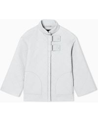 Emporio Armani - Nylon Padded Pea Coat - Lyst