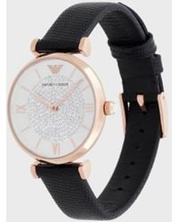 Emporio Armani Uhrenlederarmbänder - Schwarz