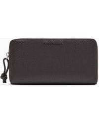 Emporio Armani - Tumbled Leather Wallet With Wrap-Around Zip - Lyst