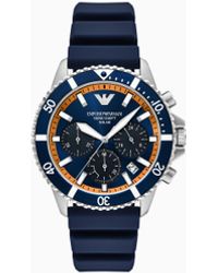 Emporio Armani - World Explorer Solar-Powered Chronograph Silicone Watch - Lyst