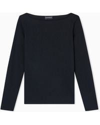 Emporio Armani - Boat Neck Jumper - Lyst