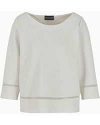 Emporio Armani - Ottoman Jersey Jumper With Mesh Inserts - Lyst