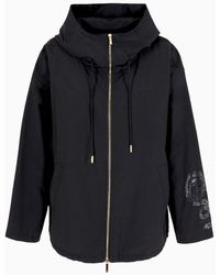 Emporio Armani - Luna New Year Hooded Blouson In Crinkled Nylon With Dragon Print - Lyst