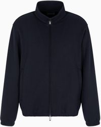 Emporio Armani - Sudadera Con Cremallera Completa De Punto De Mezcla De Lyocell Con Motivo En Tejido Jacquard Asv - Lyst