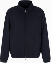 Emporio Armani - Asv Jersey-Sweatshirt Mit Durchgehendem Reißverschluss, Gefertigt Aus Einer Lyocell-Mischung - Lyst
