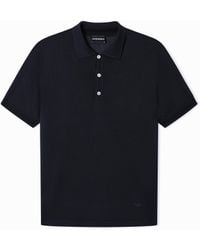 Emporio Armani - Plain-Knit Polo Shirt - Lyst