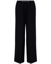 Emporio Armani - Envers Satin Trousers With A Piercing-style Closure - Lyst