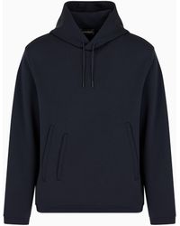 Emporio Armani - Sudadera En Punto Doble De Mezcla De Modal Con Capucha Travel Essential - Lyst