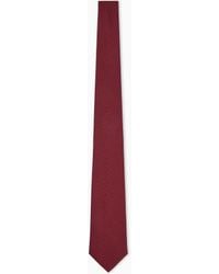 Emporio Armani - Silk Necktie With A Subtle Herringbone Pattern - Lyst