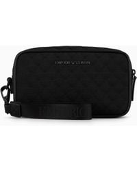 Emporio Armani - Nylon Washbag With All-Over Jacquard Eagle - Lyst