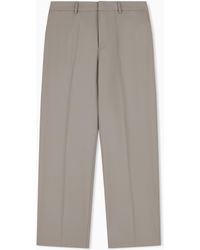 Emporio Armani - Striped, Light Wool Trousers - Lyst