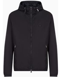 Emporio Armani - Hooded, Water-repellent Nylon Blouson With Logo Patch - Lyst