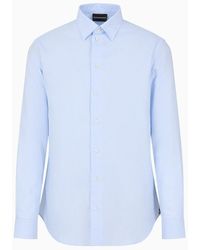 Emporio Armani - Shiny Shirt With Jacquard Pattern - Lyst