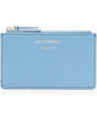 Emporio Armani - Zipped, Tumbled-Leather Card Holder - Lyst