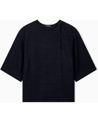 Emporio Armani - Textured Fabric Blouse With Bark Effect Signature Capsule - Lyst
