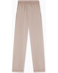 Emporio Armani - Twill Crêpe Trousers With Elasticated Waist - Lyst