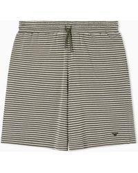 Emporio Armani - Striped Knit Beachwear Bermuda Shorts - Lyst