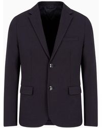 Emporio Armani - Stitched-jersey Single-breasted Jacket - Lyst