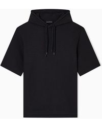 Emporio Armani - Sudadera Con Capucha De Punto De Mezcla De Lyocell Con Motivo En Tejido Jacquard Asv - Lyst