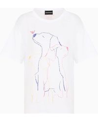 Emporio Armani - Asv Oversized-fit T-shirt In Organic Jersey - Lyst