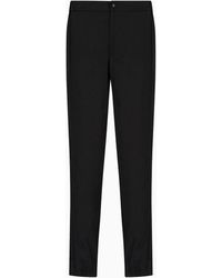 Emporio Armani - Light Wool Trousers With Elasticated Cuffs - Lyst