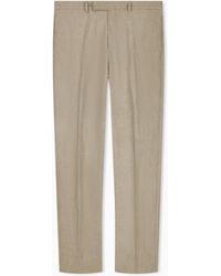 Emporio Armani - Faded Effect Linen-Blend Crêpe Trousers - Lyst