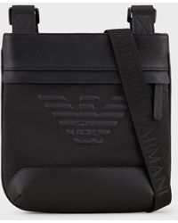 Saffiano-print, regenerated-leather shoulder bag