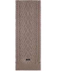 Emporio Armani - Virgin Wool Scarf With Cable Knit And Ribbed Edges - Lyst