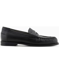 Emporio Armani - Smooth Leather Loafers - Lyst