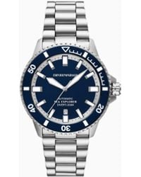 Emporio Armani - Sea Explorer Automatic Stainless Steel Watch - Lyst