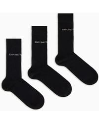 Emporio Armani - 3er-pack Socken Mit Logo Von - Lyst
