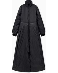 Emporio Armani - Long Light Nylon Down Jacket With A High Collar - Lyst