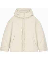 Emporio Armani - Quilted Water-Repellent Down Jacket With A Detachable Hood - Lyst