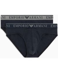 Emporio Armani - Paquete De Dos Calzoncillos Slip Con Logotipo Endurance - Lyst