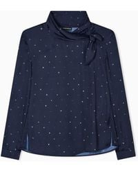 Emporio Armani - Blusa Con Collo Foulard - Lyst