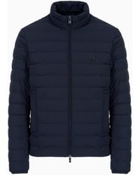 Emporio Armani - Doudoune Entièrement Zippée En Nylon Matelassé Avec Écusson Logo Aigle - Lyst