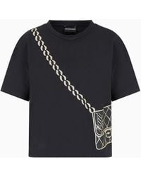 Emporio Armani - Asv Organic-jersey T-shirt With Trompe L'oeil Print - Lyst
