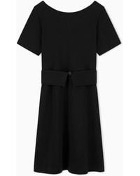 Emporio Armani - Ottoman Jersey Flared Dress - Lyst
