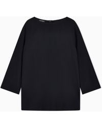 Emporio Armani - Envers Satin Blouse With 3/4 Sleeves And Zip Essential - Lyst