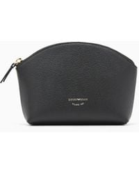 Emporio Armani - Beauty Case Textured Leather With-Toned Zip - Lyst
