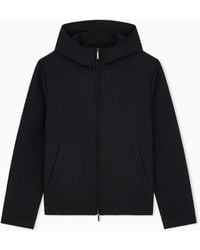 Emporio Armani - Blouson Jacket Seersucker With Down And Feather Padding - Lyst