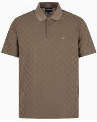 Emporio Armani - Poloshirt Aus Jacquard–jersey Mit Optischem Muster - Lyst