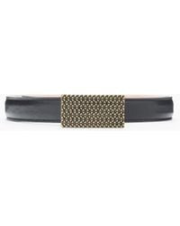 Emporio Armani - Smooth Leather Belt With 3D Patterned Plate - Lyst