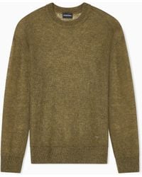Emporio Armani - Decrease Stockinette Stitch Mohair-Blend Jumper - Lyst
