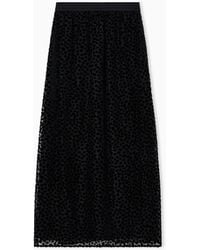 Emporio Armani - Jupe Longue En Tulle Dévoré Jeu De Cartes Asv - Lyst