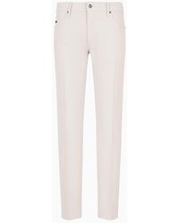 Emporio Armani - J05 Slim-fit Five-pocket Trousers In Canneté Fabric - Lyst