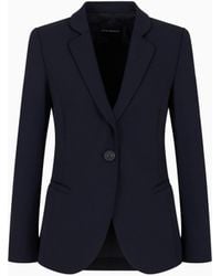 Emporio Armani - Wool Single-Breasted Jacket - Lyst